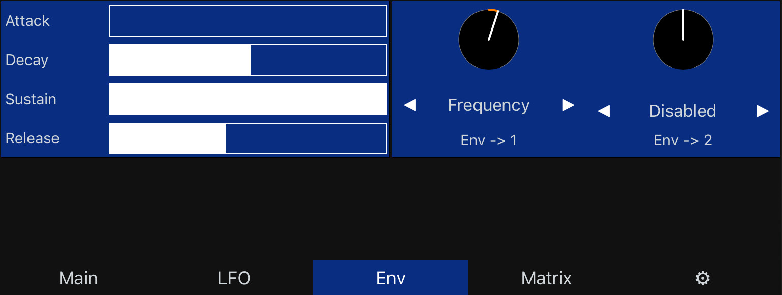 Spectrum synthesizer modulation page
