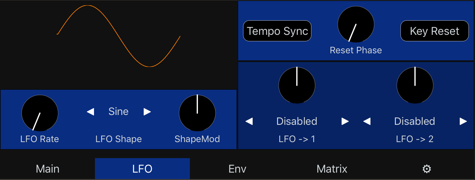 Spectrum synthesizer modulation page