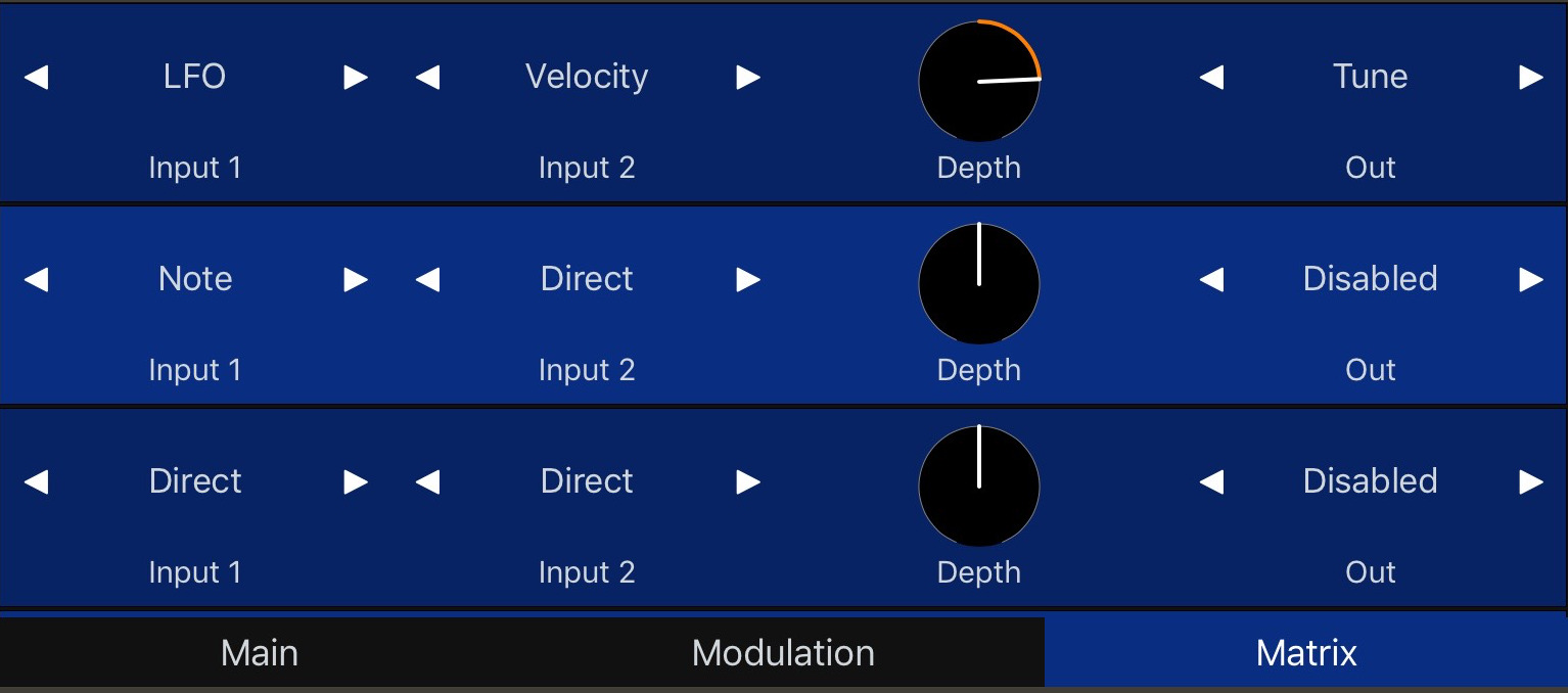 Spectrum synthesizer modulation matrix